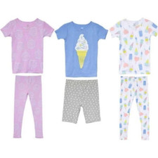 Carters GIRLS 6-PC Ice Cream Treats Tops  Bottoms Pajama Set MULTI COLOR 8 NWT