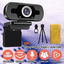 Real 1080P Webcam Auto Focusing Web Camera Cam Microphone For PC Laptop Desktop