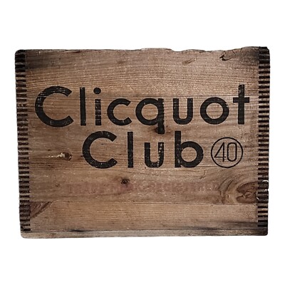 Vintage Clicquot Club Soda Wood Shipping Crate 12 Full quart Size Box Crate