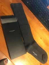 AUTHENTIC SAINT LAURENT PARIS WOMEN GIRLS BLACK SOCKS STOCKINGS SEXY NIB 1 size