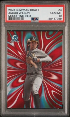 Jacob Wilson 2023 Bowman Draft Chrome Red Mood Ring /5 #MR-4 PSA 