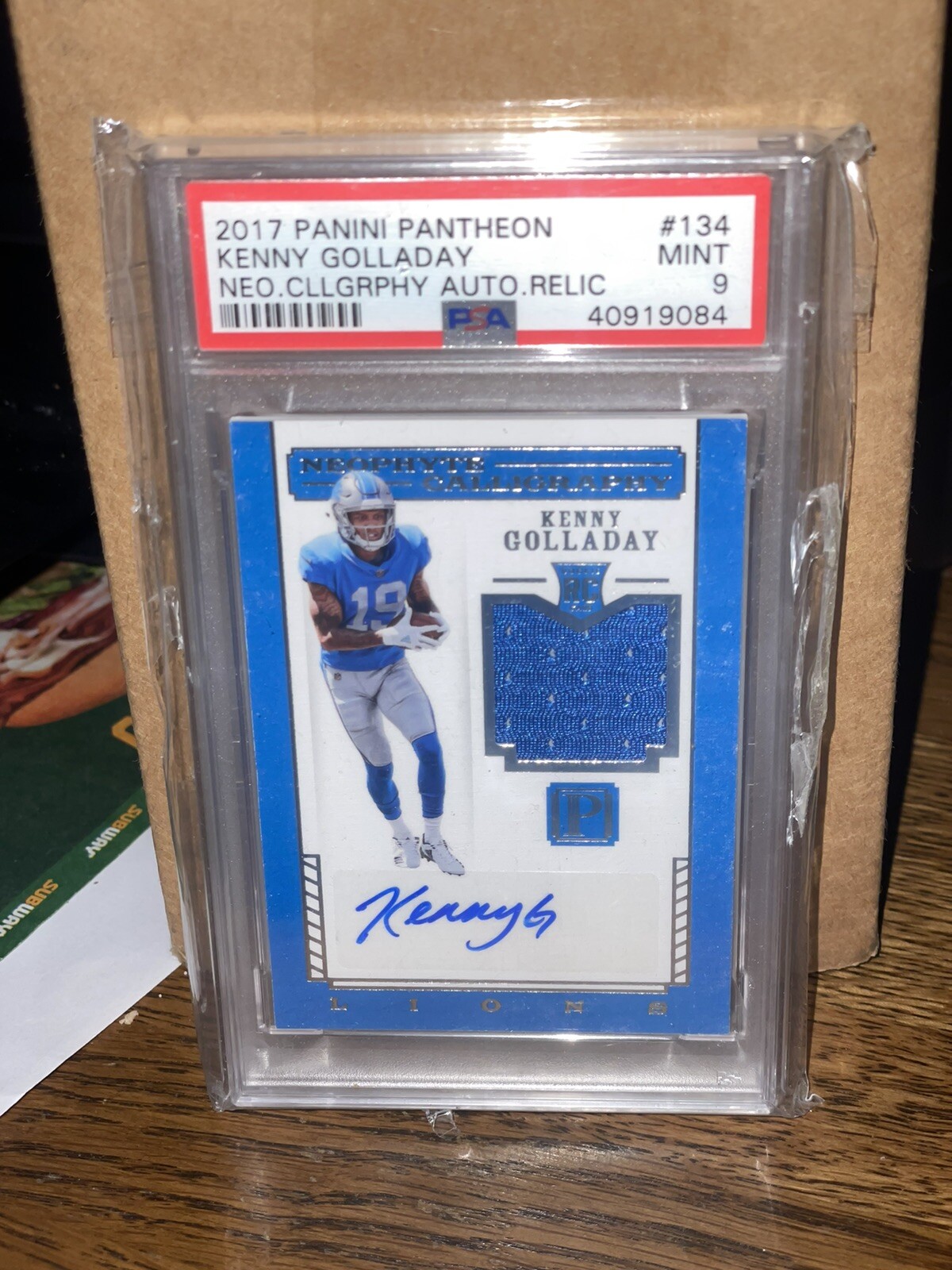 Kenny Golladay Panini Pantheon #134 Neophyte Calligraphy Autograph Relic