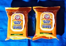 ARM & HAMMER ULTRA MAX Face & Body Wipes/Set of 2/60 Wipes/Fresh Scent