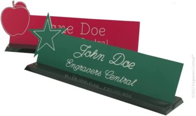 Personalize shaped name plate & holder. For teacher, dentist, sport, dog or star
