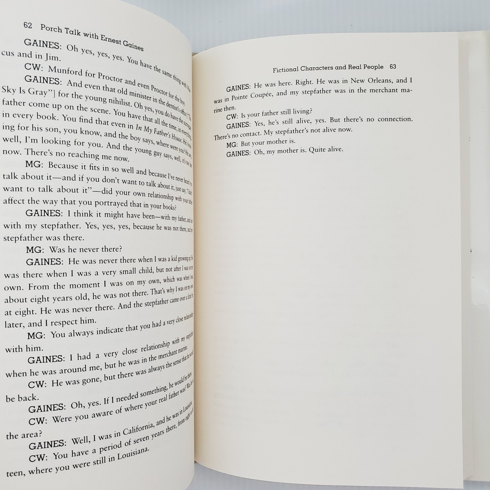 Porch Talk with Ernest Gaines Writer's Craft Book By Gaudet & Wooton