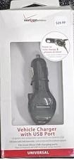Verizon Wireless Vehicle Charger w/USB Port Universal Charge 2 Phones at Once
