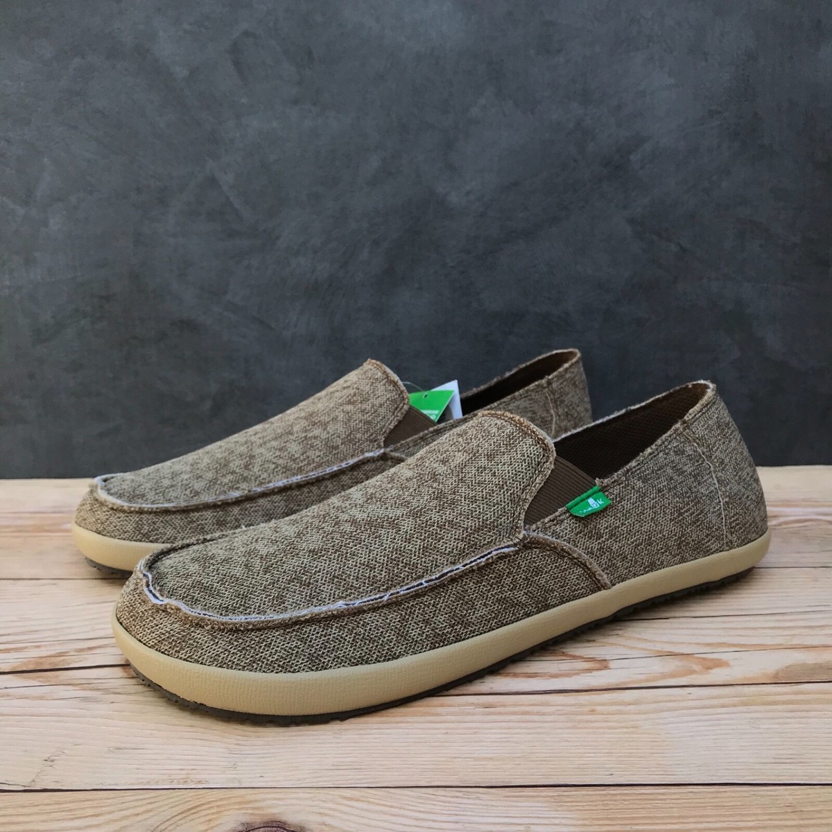 New* Sanuk Rounder Hobo Mesh Slip-On Brown/Tan Men display picture 2