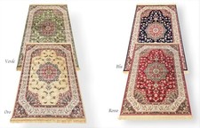 Tappeti Corsie Arredo Viscosa Effetto Seta Blu Rosso Oro Verde 317ch 12 Misure 