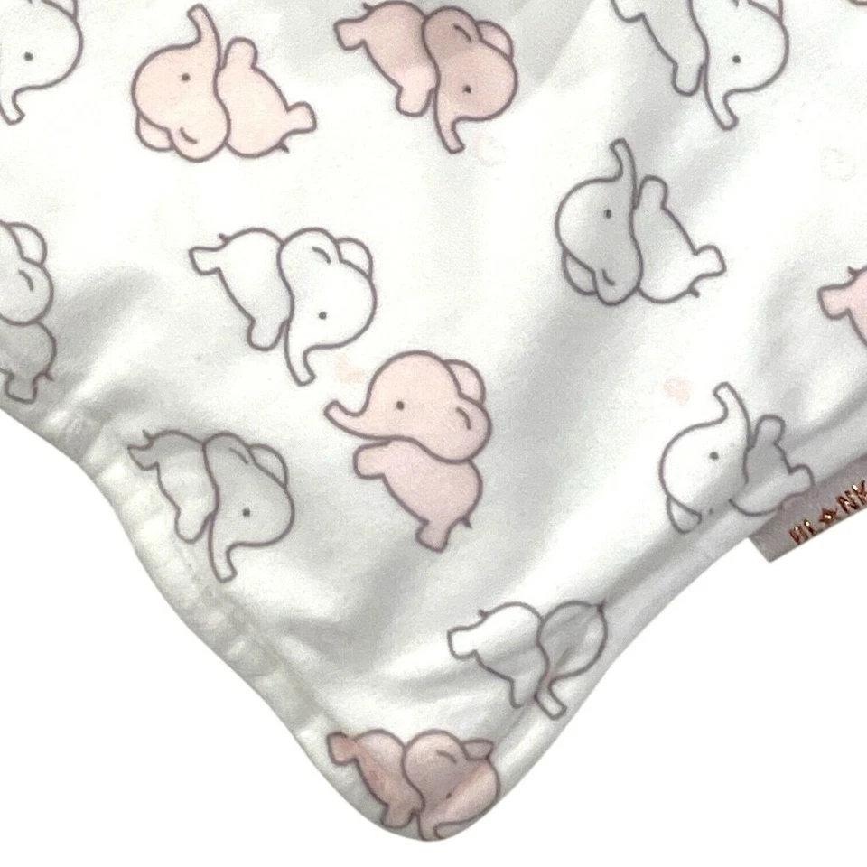 Mantas y más allá elefante bebé Lovey manta de seguridad de felpa rosa blanco gris Foto 3 de 4