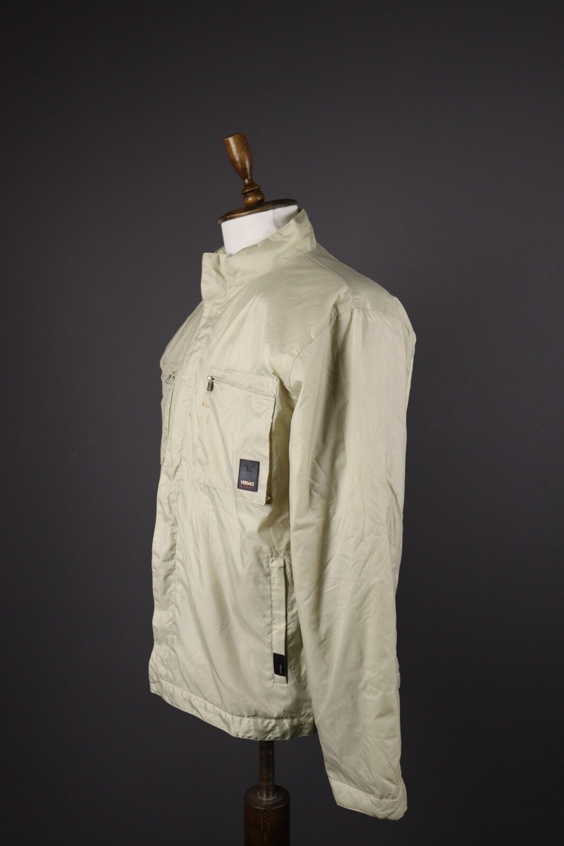 VERSACE ベージュ ジップアップジャケット VERSACE SPORT Aqua Terra Beige Full Zip Multipocket Waterproof