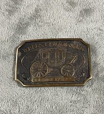 Wells Fargo Co Bank Stagecoach Vintage Official Numbered 1970's Belt Buckle