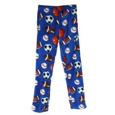 Boyz Club Kids Pajama Bottoms Fleece Lounge Pants Sport Balls Blue
