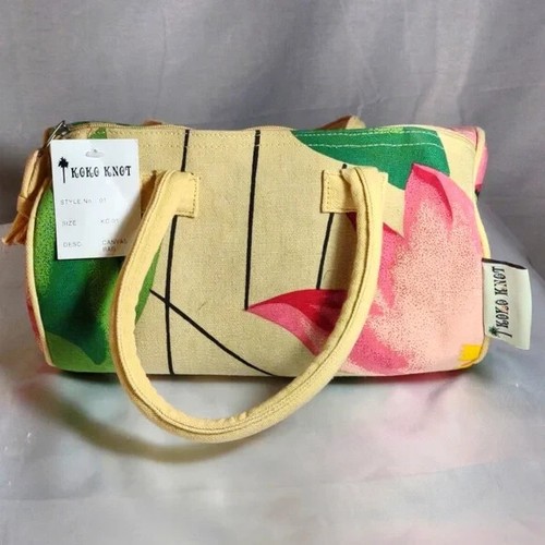 Vintage NWT 70's Koko Knot Tropical Motif Canvas Mini Duffle Style Handbag - Picture 18 of 18