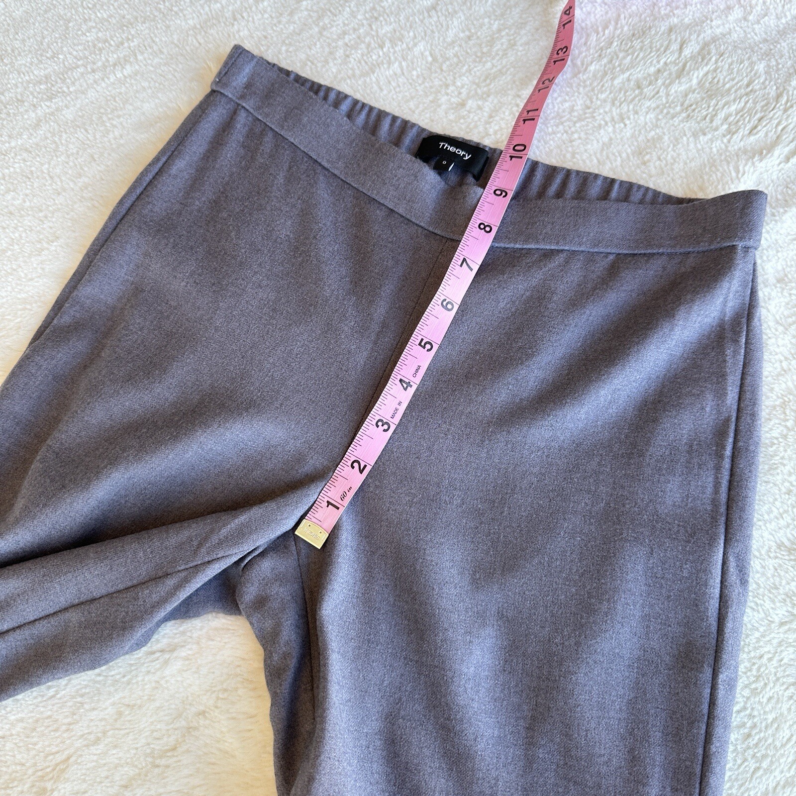 Theory Wool Sleek Flannel Basic Pull On Lavender … - image 5