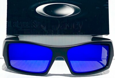 NEW* OAKLEY SI GASCAN Matte BLACK w USA Flag POLARIZED Galaxy Blue
