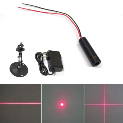 Cross Module 650nm 5mW 12x40mm 12V Adjustable Red Dot Line Cross Module 24V Laser ...