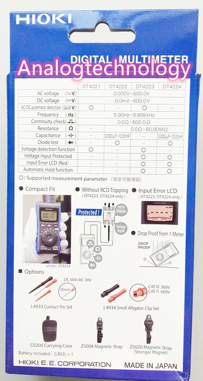 Hioki DT4223 Digital Multimeter with Resistance Measurement USA SHIP