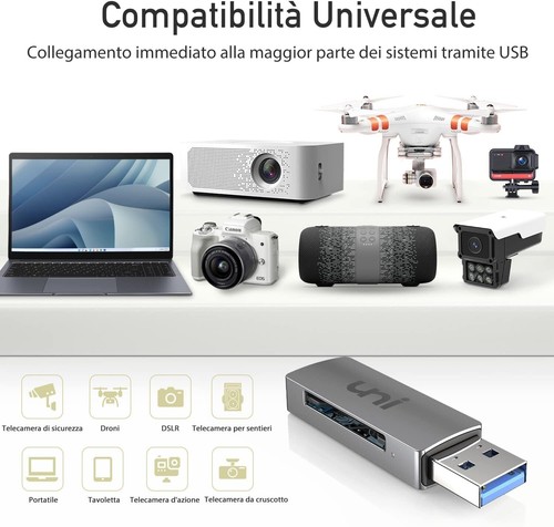 Lettore Di Schede SD, USB 3.0 a Sd/Micro SD Card Adapter 2 in 1 Lettore Di sche - Foto 7 di 24