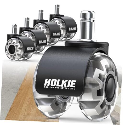 Universal 2-Inch Office Chair Wheels 11x22mm Dual Grey Replacement Casters-image