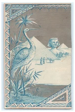 J & P Coats Six Cord Thread Chart Egyptian Pyramid Scene - Trimmed 5.8" x 3.8"