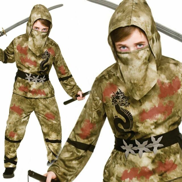Zombie Ninja Costume Kids Scary Halloween Fancy Dress