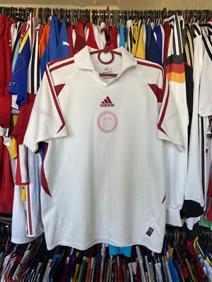adidas ラガーシャツ 白/ボルドー M LATVIA 2004 HOME FOOTBAL SHIRT SOCCER JERSEY ADIDAS sz S MEN #9