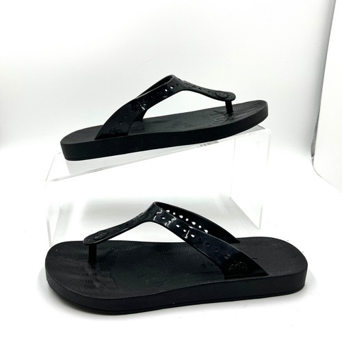 Foot Petals Solid Black Plastic Flip Flop Sandals US … Gem