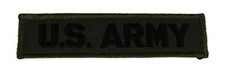 US ARMY NAME TAPE STYLE PATCH BLACK OD OLIVE DRAB GREEN VETERAN SOLDIER