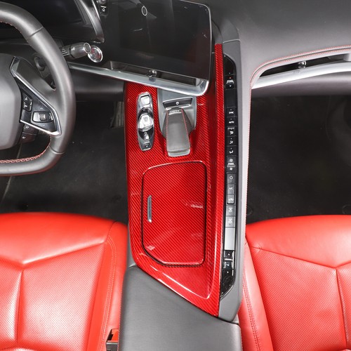 Red Real Carbon Fiber Full Interior Set Decor Cover Trim Kit for Corvette C8 20+ - Picture 317 of 444