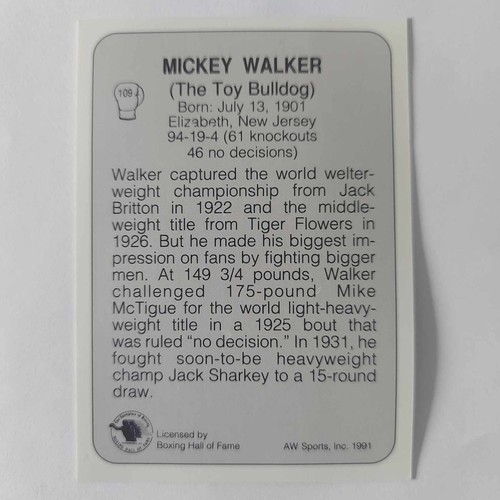 1991 AWS All World Sports Boxing Cards Singles Inserts (1 to 149) Pick Your Card - Picture 211 of 282