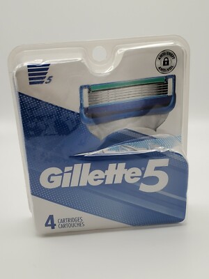 Gillette 5 Razor Blade Refills 4 Cartridges Brand New