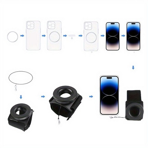 Magnetic Phone Mount Smartphone Holder Armband Adjustable Wristband for Outdoor - Zdjęcie 3 z 11