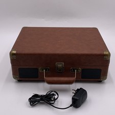 Victrola Journey Bluetooth Portable Suitcase Record Player Brown - AS IS