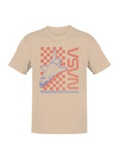 Officially Licensed Nasa Retro Space Shuttle Checkered Men's T-shirt