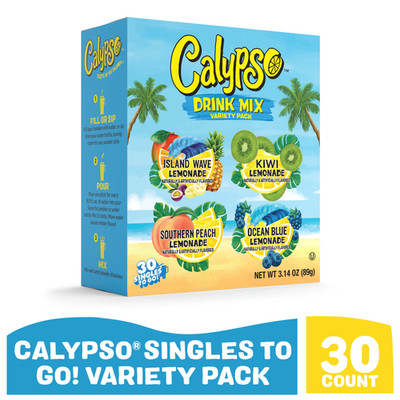 Calypso Lemonade Singles to Go Powdered Drink Mix Variety Pack, 30 Count...