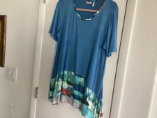 LOGO by Lori Goldstein Knit High Low Short Sleeve Top/Tunic nwot