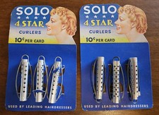 Solo 4 STAR Vintage Hair Curlers With Cards - 6 Curlers