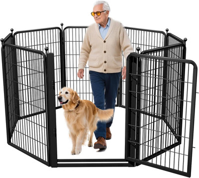 Dog Playpen, 40 Inch 8 Panels Dog Fence with Extra Wide Gate, No-Tripped Pet Pla