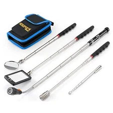 Telescoping Magnetic Pickup Tool Set, Inspection Mirror Telescoping, LED Blue