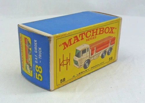 BUY NOW! Lesney Matchbox MB58 DAF Girder Truck ORIGINAL Empty E4 Type Box