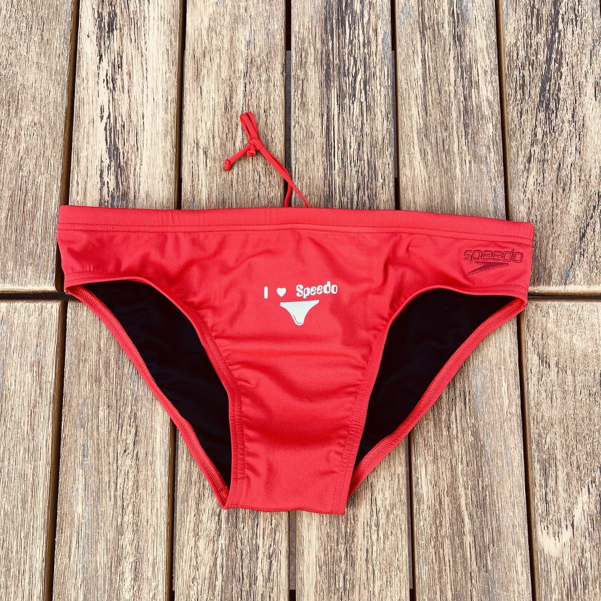 H.E.Arts I love Speedo logo custom print Speedo Men red Endurance+
