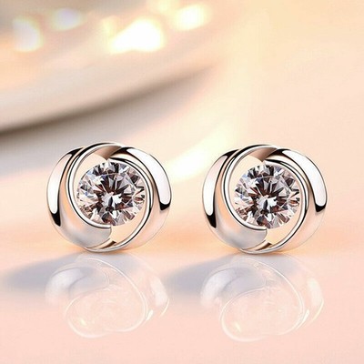 5Ct Brilliant Cut Moissanite Stud Earrings 14K Gold Vermeil Gift for Her