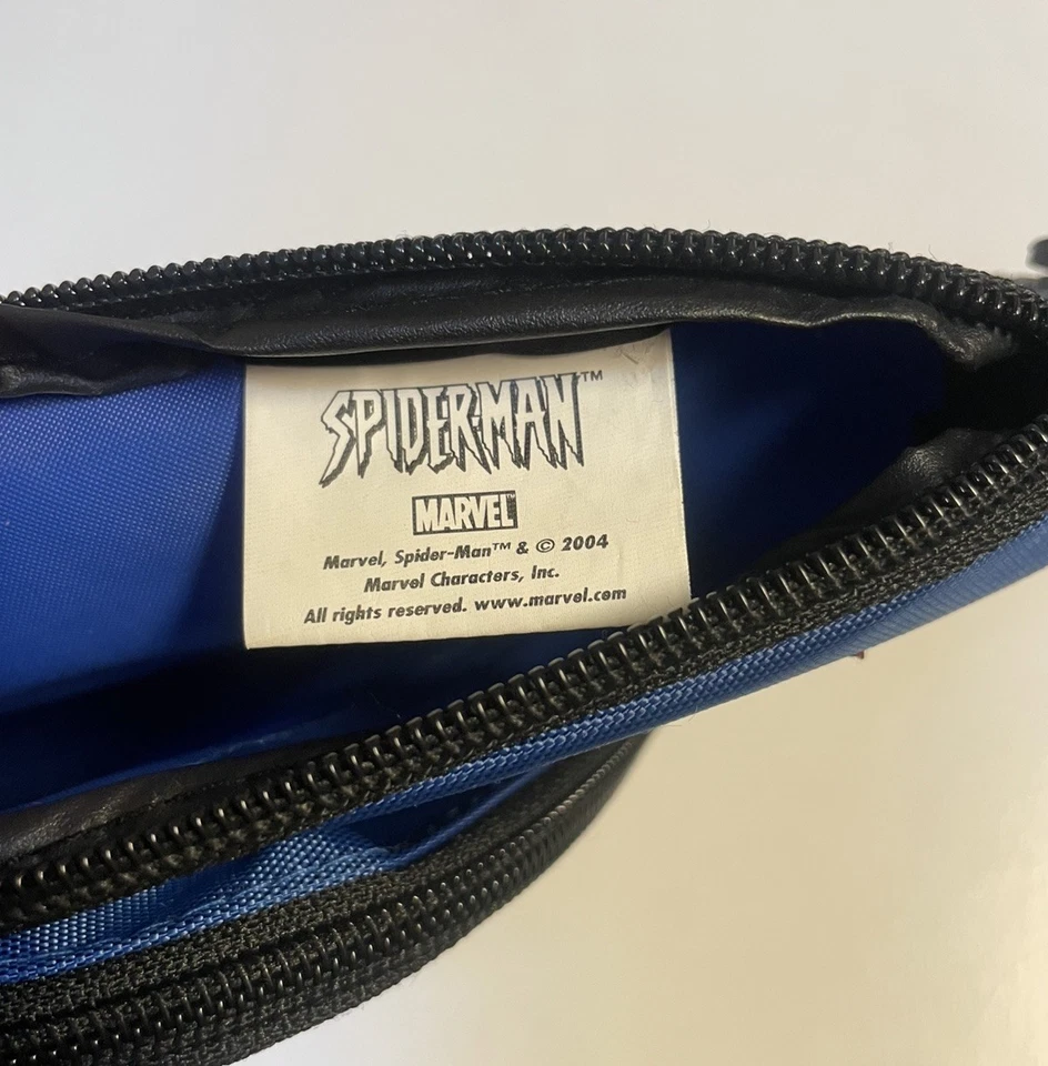 Mochila Sling Spider-Man 2004 azul Marvel vintage bolso de hombro gráfico web Foto 2 de 2