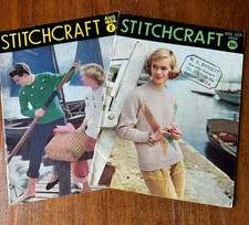 Stitchcraft Magazines x 2 1956 & 1959 Vintage Knitting Crochet Embroidery Orig✨