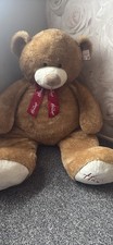 Hamleys Large Teddy Bear Soft Plush Toy with Red Bow