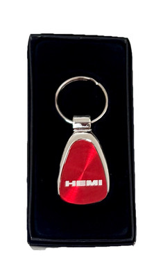 Mopar HEMI Logo Key Ring - RED Tear Drop Style Key Chain