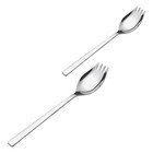 2pcs Stainless Steel Long Handle Salad Spoons Household Fork Spoons Home Sporks