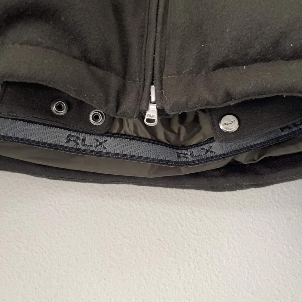 RLX Ralph Lauren Goose Down, Wool Fox Fur Full Zip Coat With Hood Women’s Sz M - Image 4 of 4