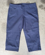 Eddie Bauer Women  s 10 BLUE Rainier Capri Hiking Camping Stretch Active Pants