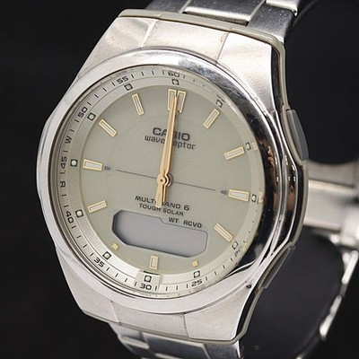 Casio Wave Ceptor Radio Solar Ivory Dial WVA-M500 Herrenuhr